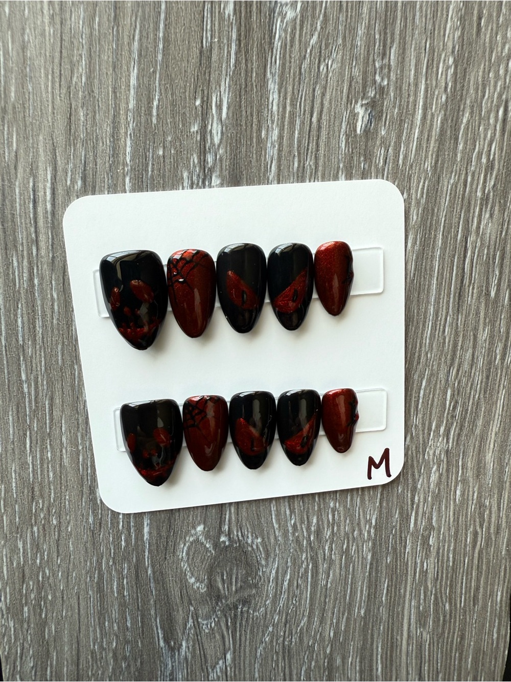 Bold Black & Red Halloween Press-On Nails